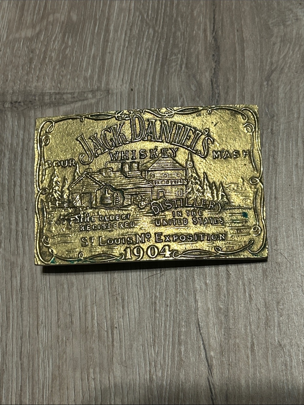 Vintage Jack Daniel's Brass belt buckle - Gold Tone